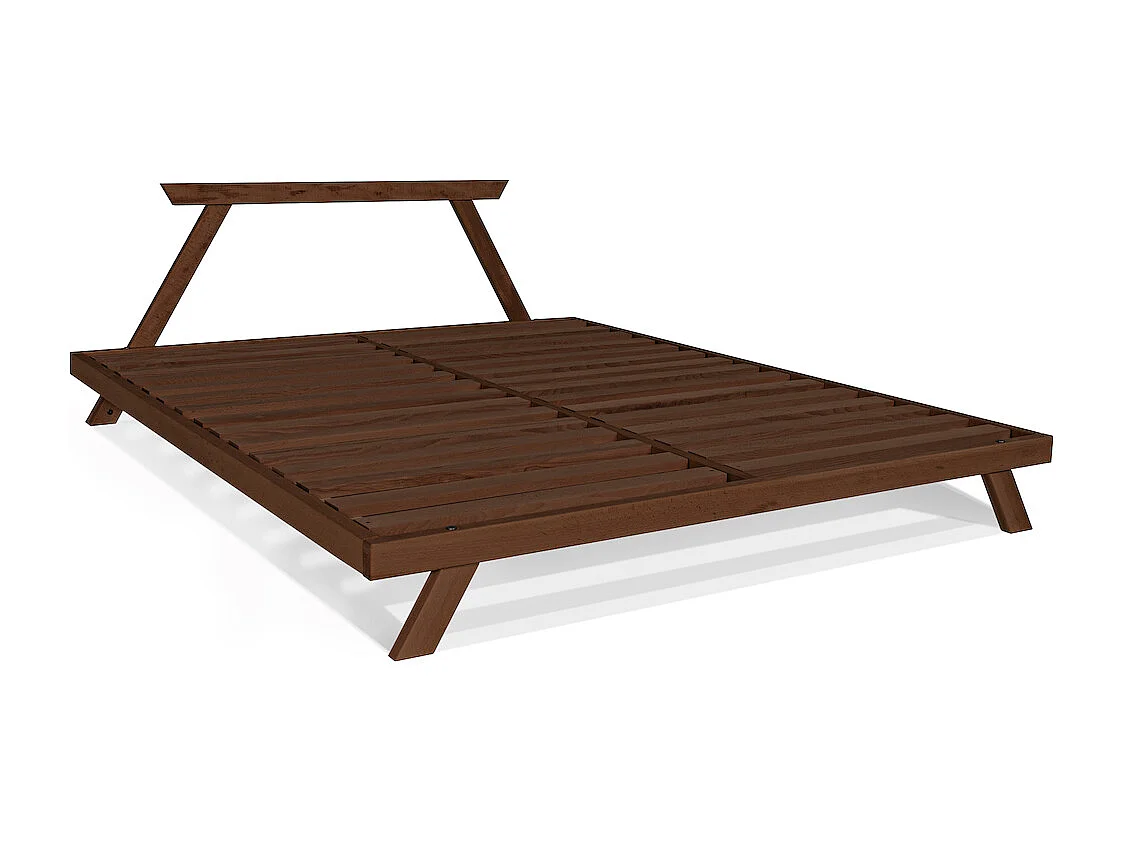 Lit double 160x200 cm noyer Allegro