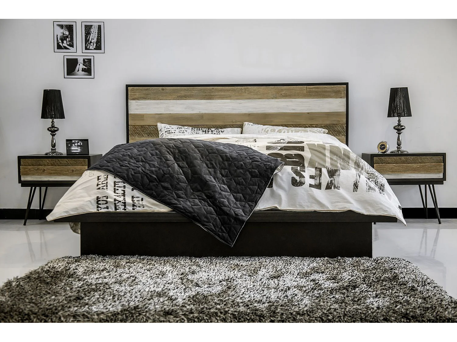 Lit 147x125x219 cm noir adesso adesq01