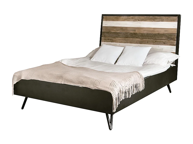 Bett 147x125x219 cm schwarz Adesso Adesq01