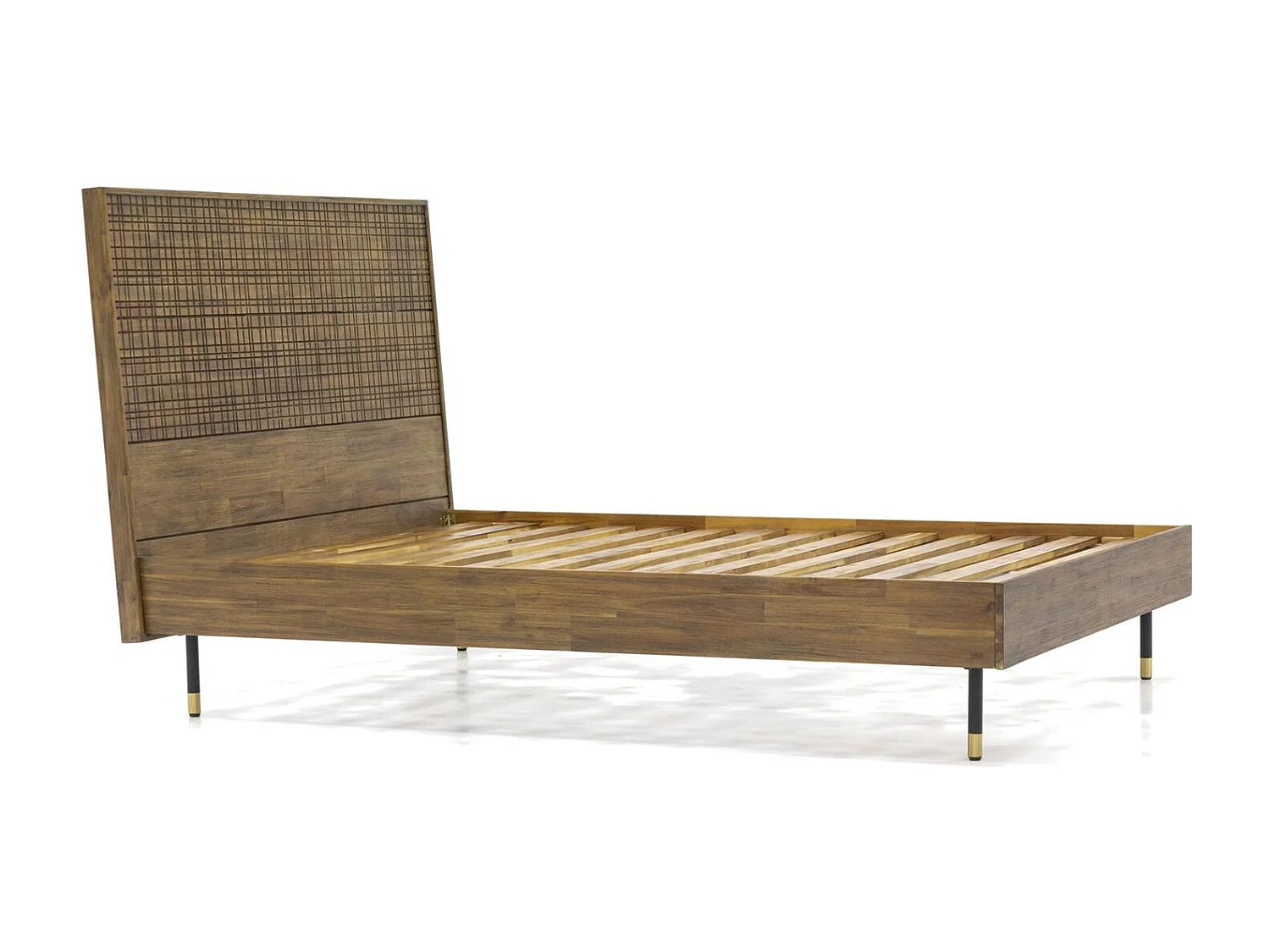 Bed 189x125x217 cm lichtbruin Maze MAZK01