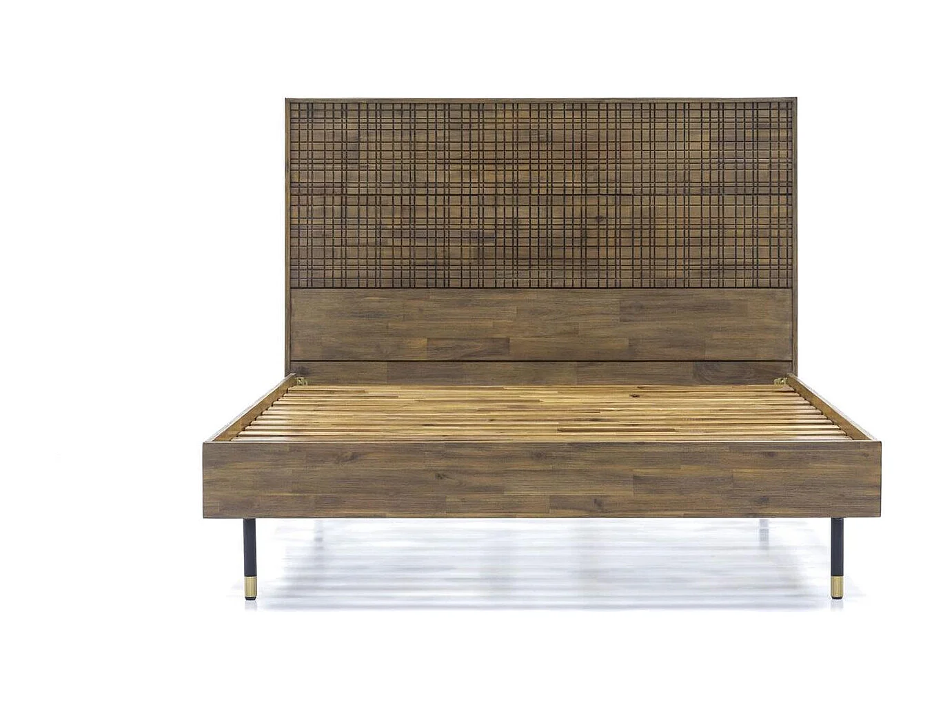 Bed 189x125x217 cm lichtbruin Maze MAZK01