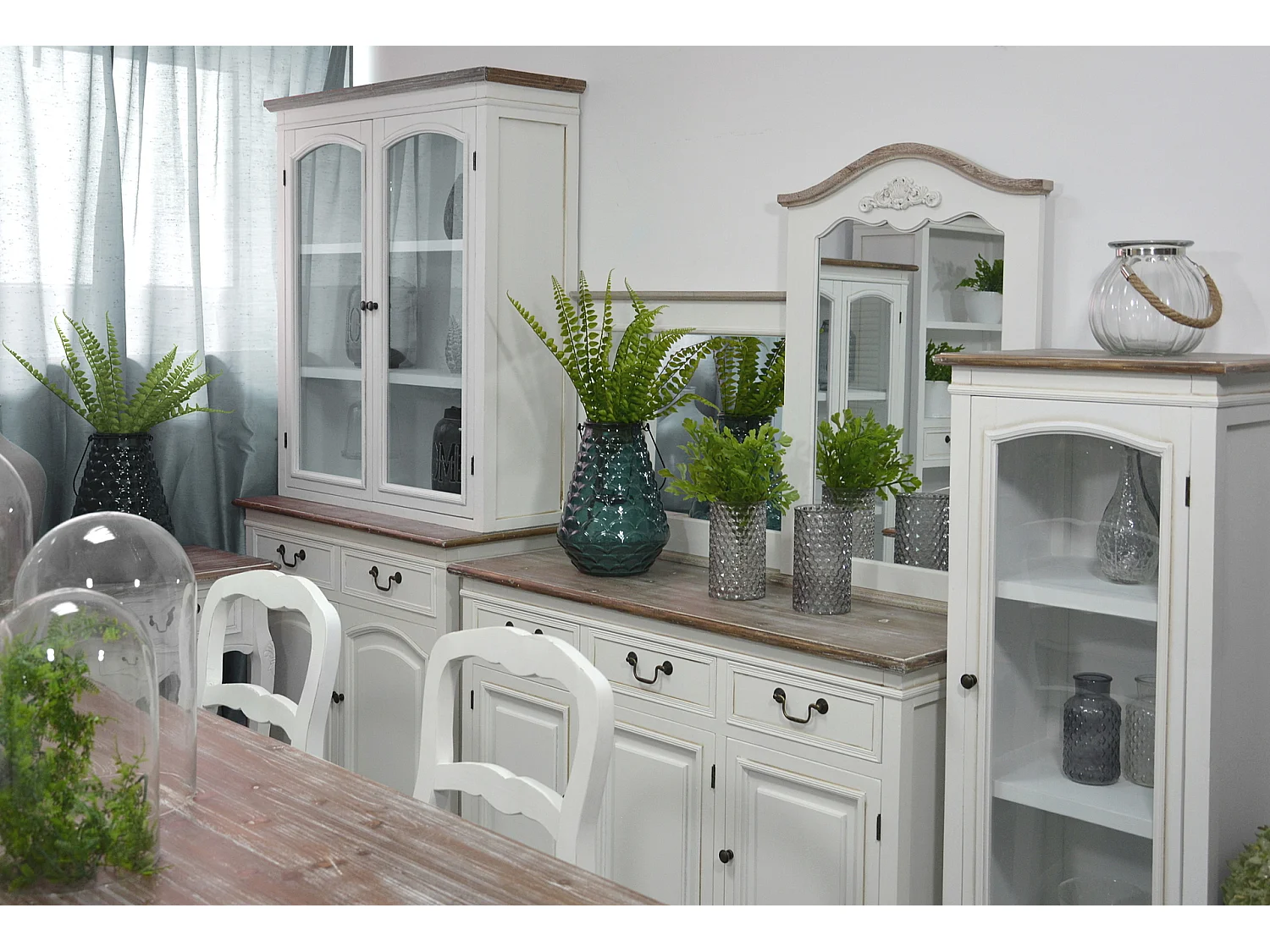 Vitrine 48x133x35 cm blanche Rimini White RIW04