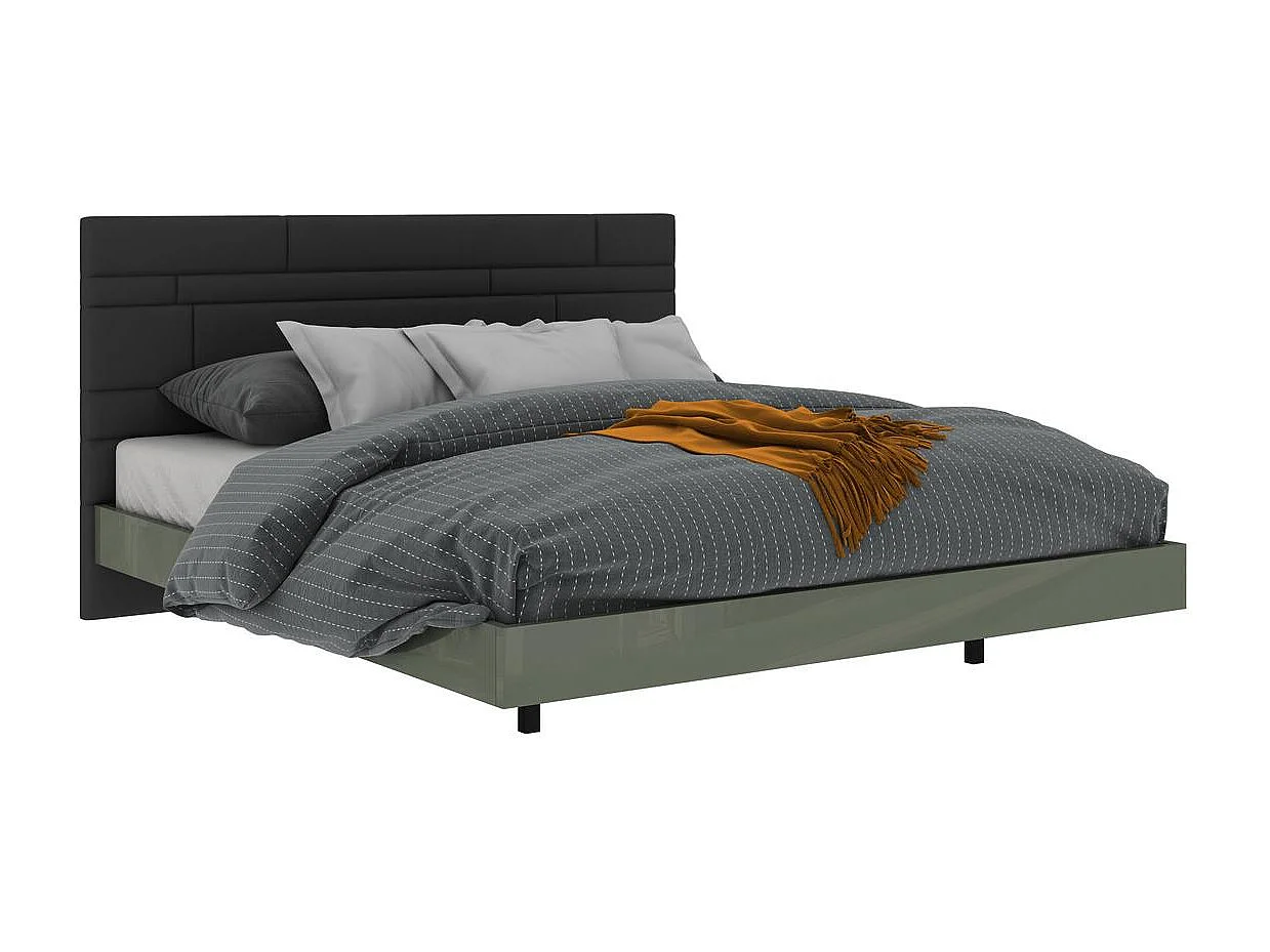 Lit rembourré 190x105x210 cm gris Rose Hill RH09