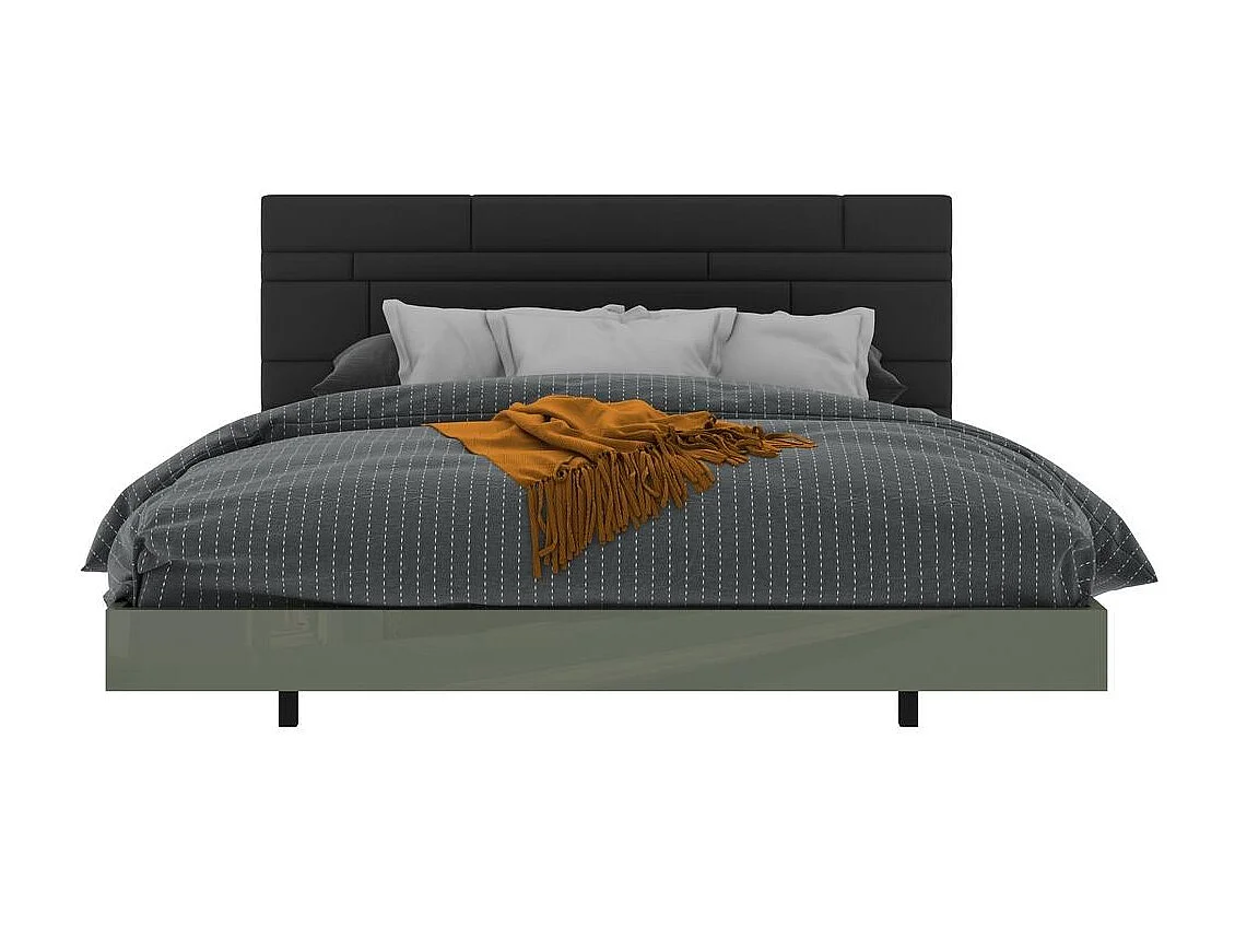 Lit rembourré 190x105x210 cm gris Rose Hill RH09