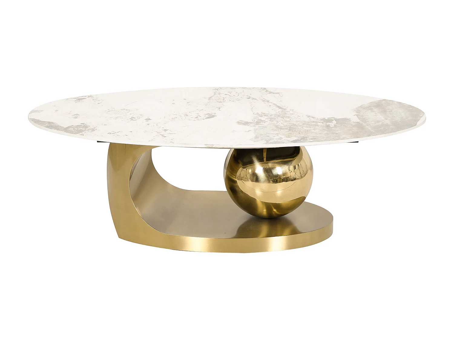 Couchtisch 130x42x70 cm weiß gold Modig M58