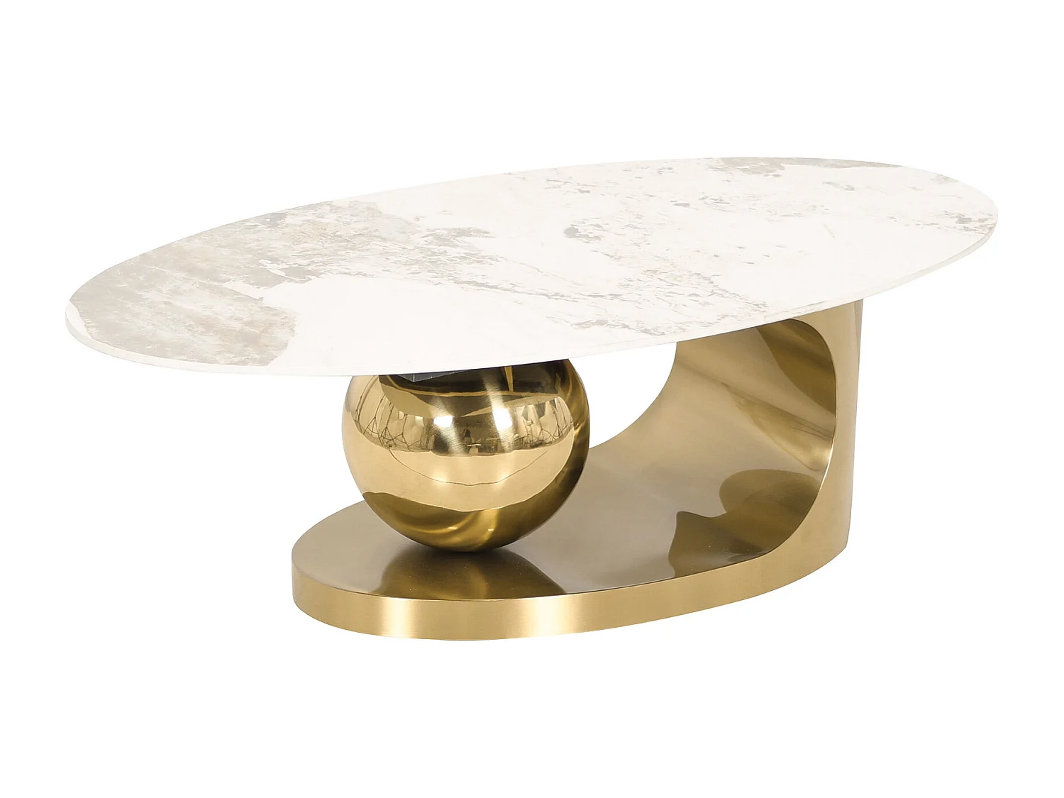 Couchtisch 130x42x70 cm weiß gold Modig M58