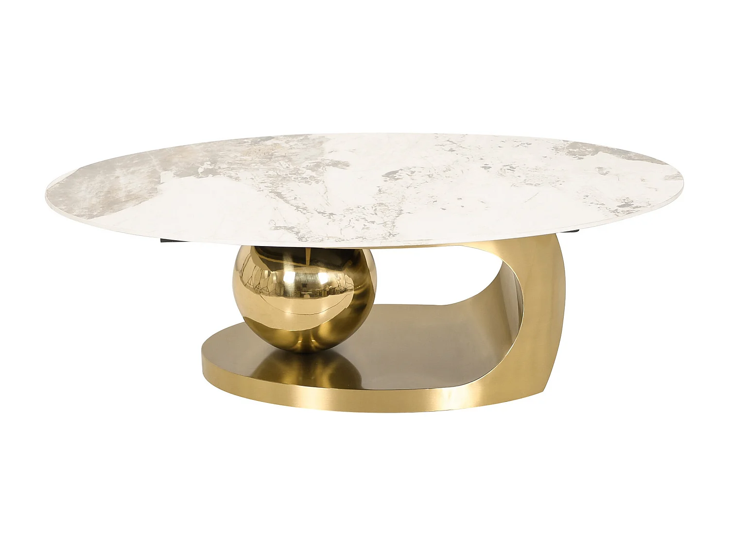 Couchtisch 130x42x70 cm weiß gold Modig M58