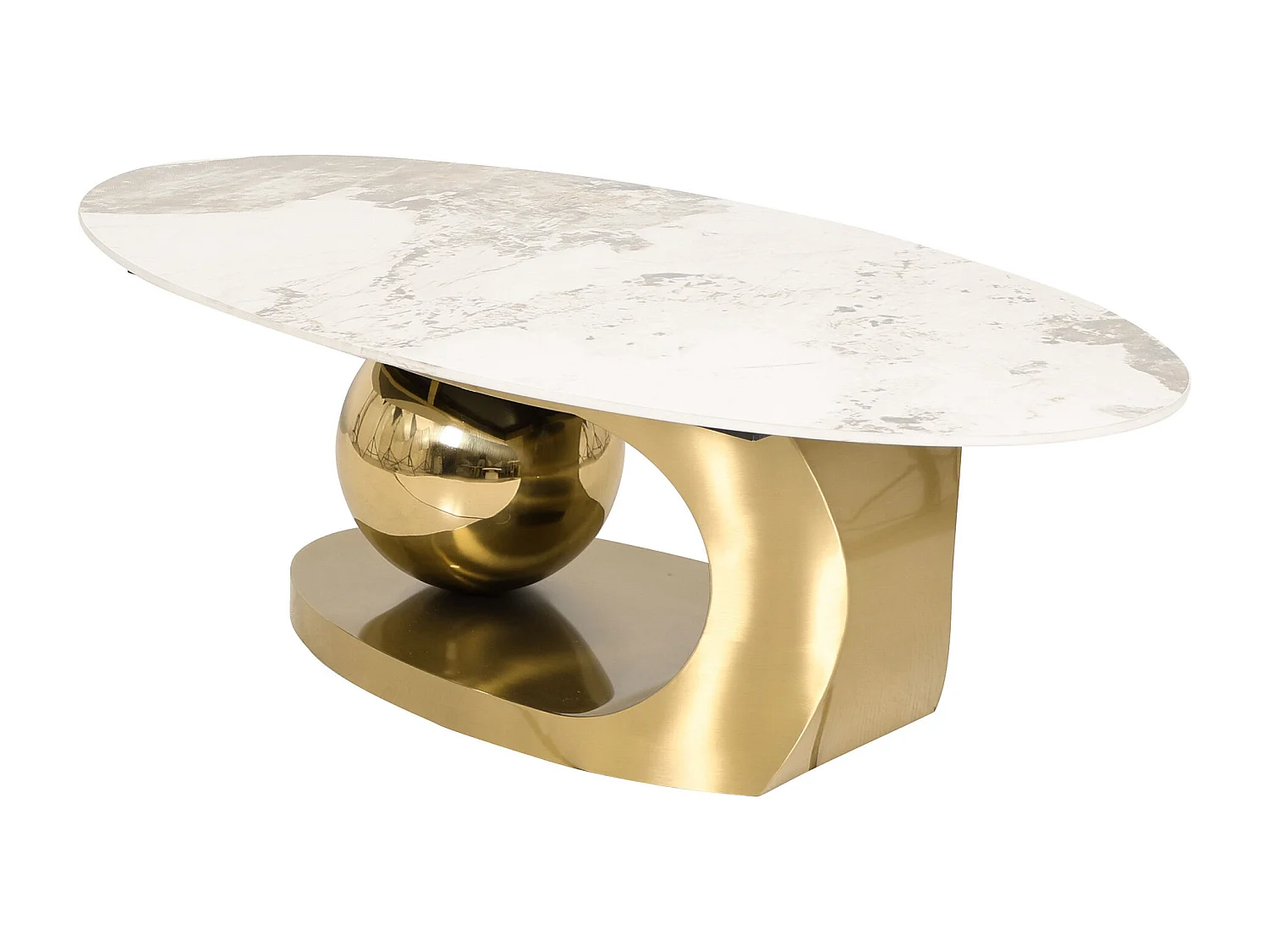 Couchtisch 130x42x70 cm weiß gold Modig M58