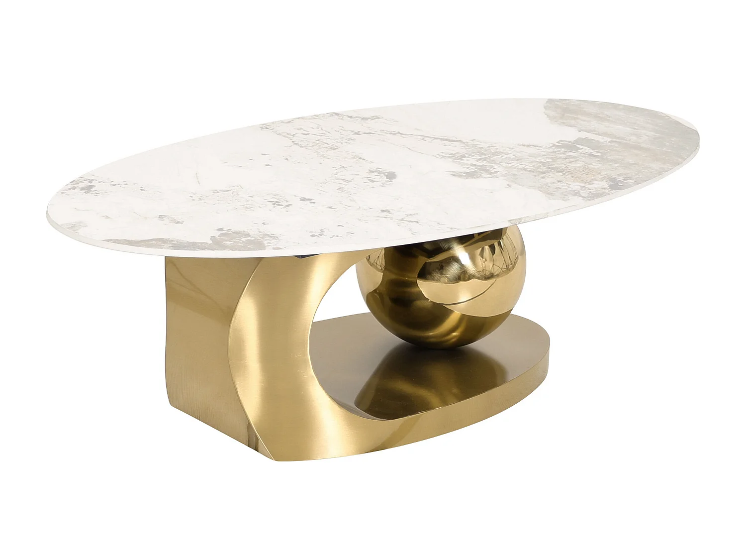 Couchtisch 130x42x70 cm weiß gold Modig M58