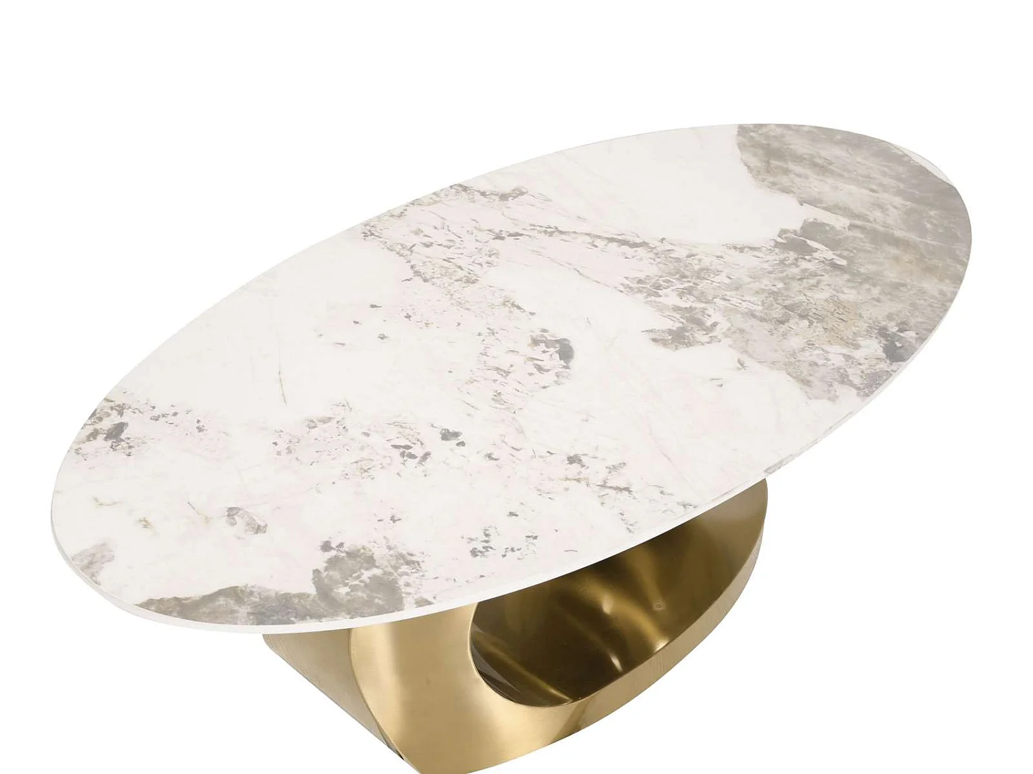 Table basse 130x42x70 cm blanc or Modig M58