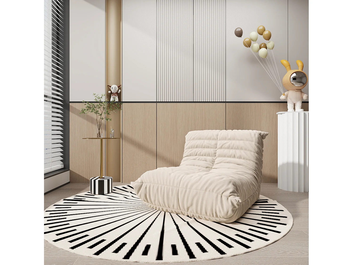 Table 35x53x35 cm Noir blanc or modig m29