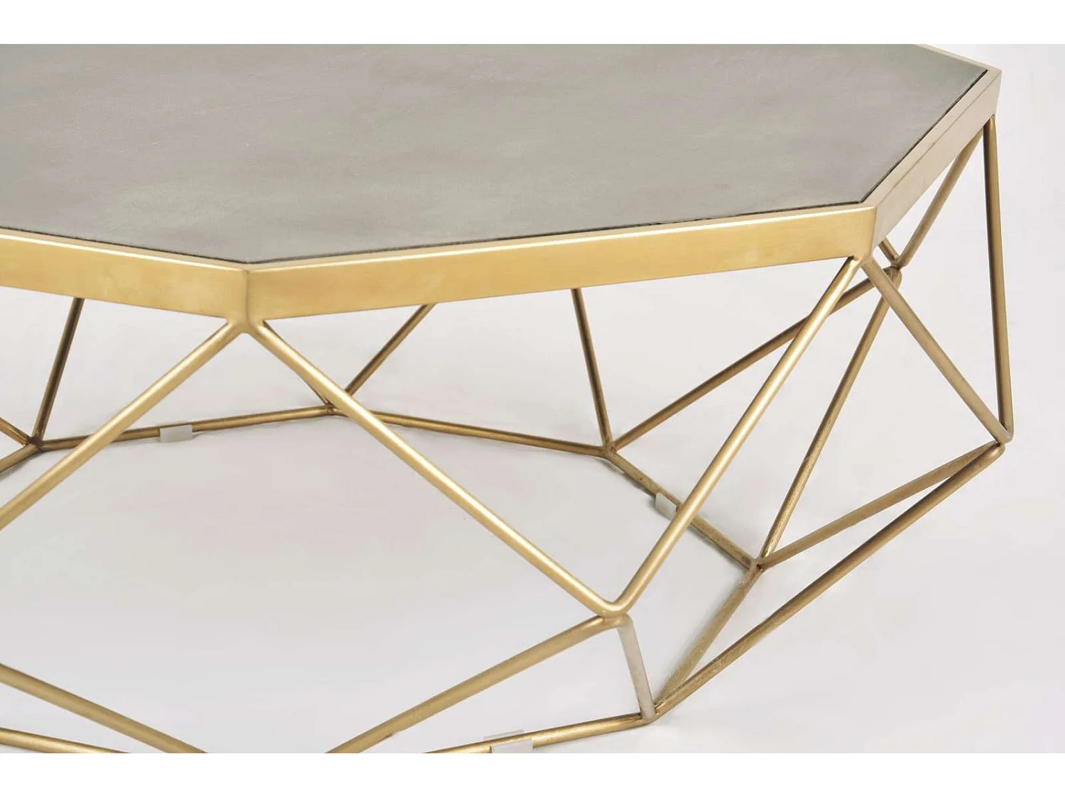 Gyldent sofabord Glamour, 106 x 40 x 106 cm
