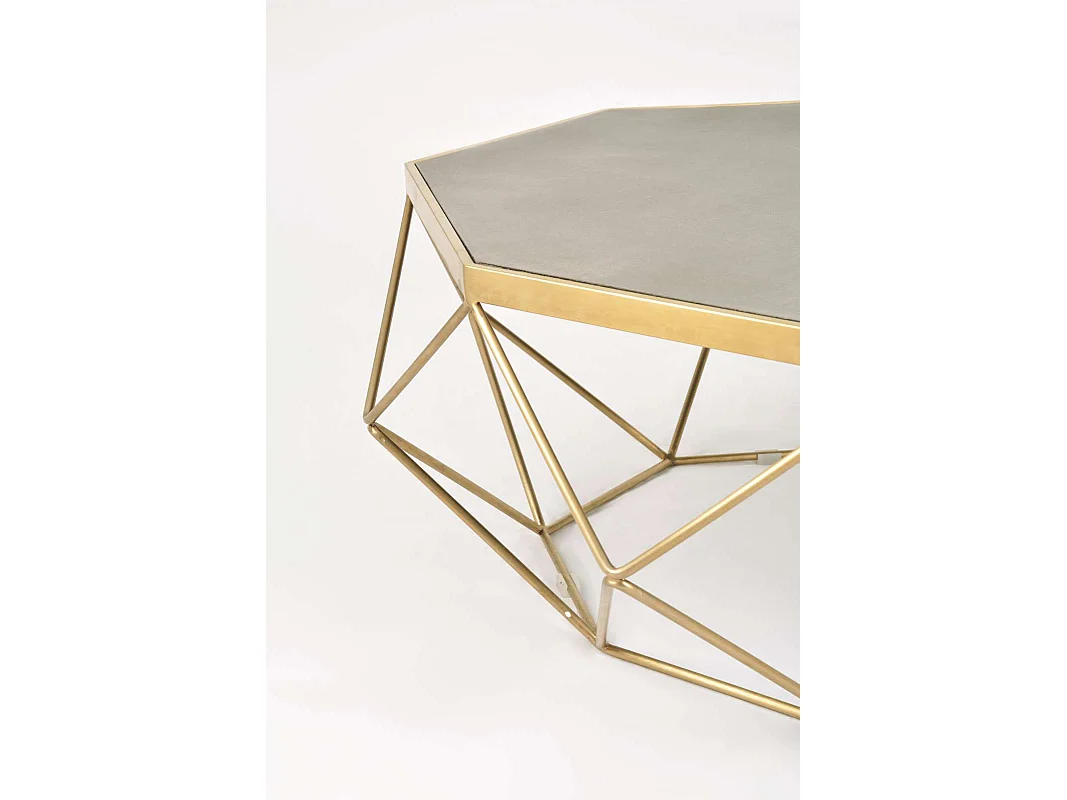 Gyldent sofabord Glamour, 106 x 40 x 106 cm
