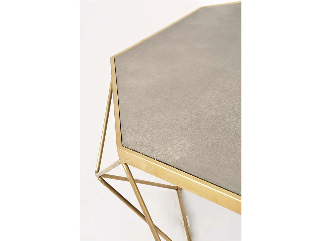 Gyldent sofabord Glamour, 106 x 40 x 106 cm