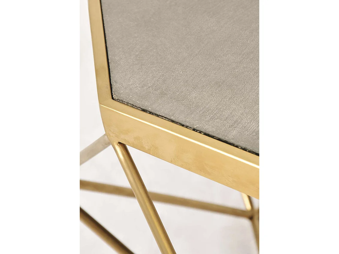 Gyldent sofabord Glamour, 106 x 40 x 106 cm