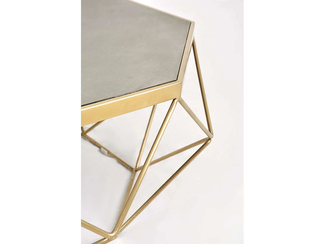 Gyldent sofabord Glamour, 106 x 40 x 106 cm