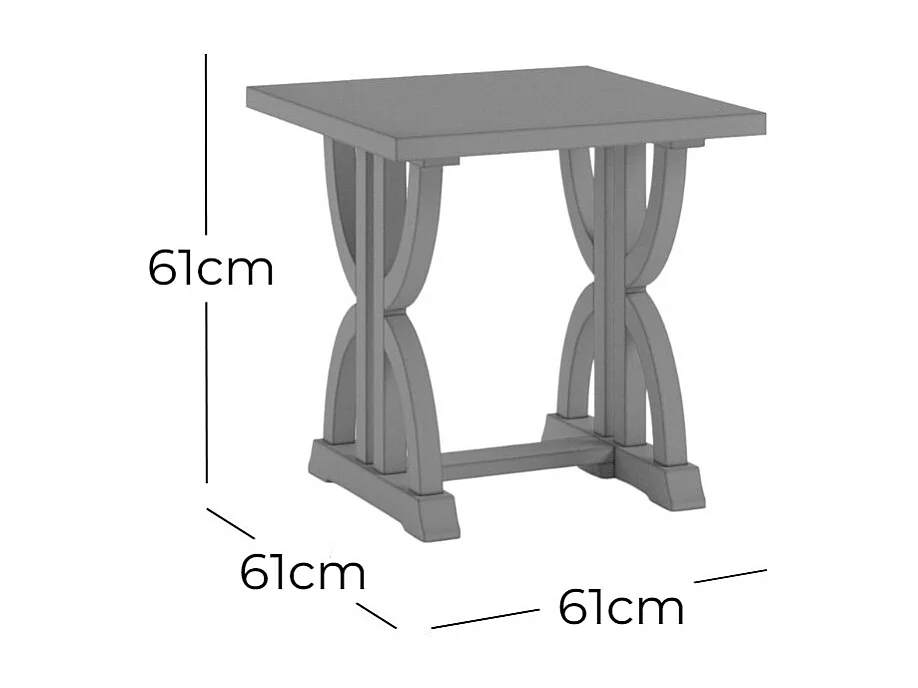 Mesa 61x61x61 cm marrón oscuro Avola AV1932-3