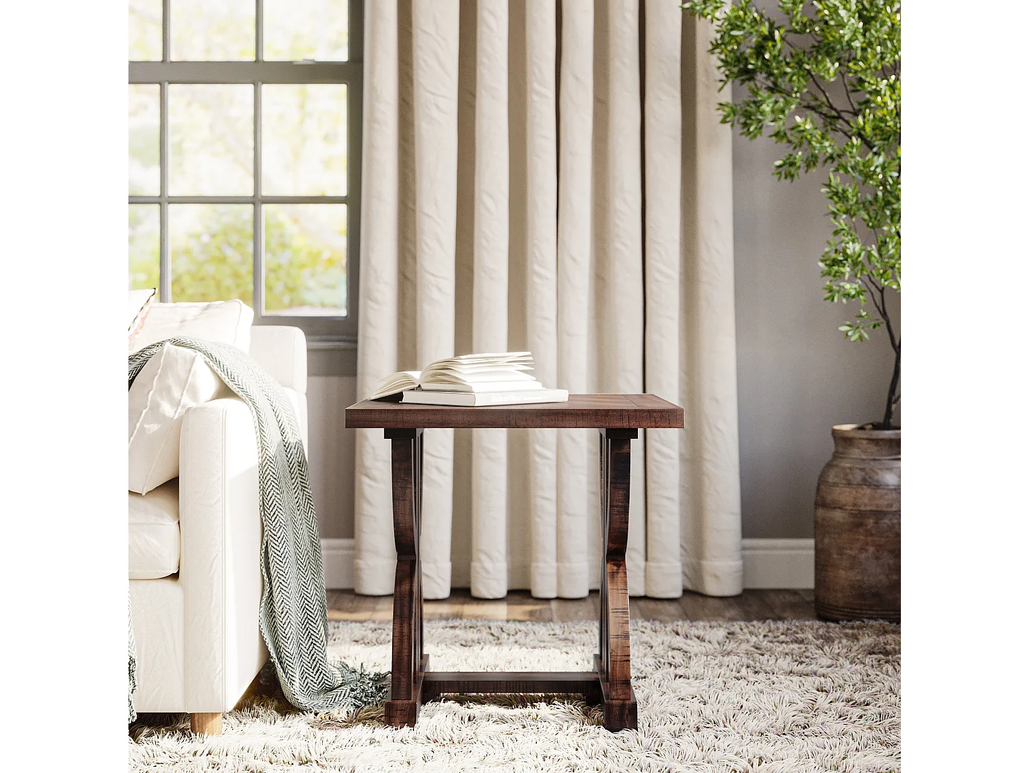 Mesa 61x61x61 cm marrón oscuro Avola AV1932-3