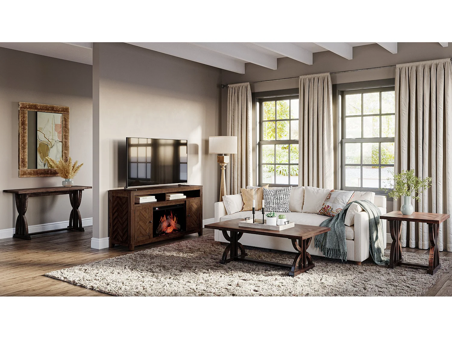 Mesa 61x61x61 cm marrón oscuro Avola AV1932-3