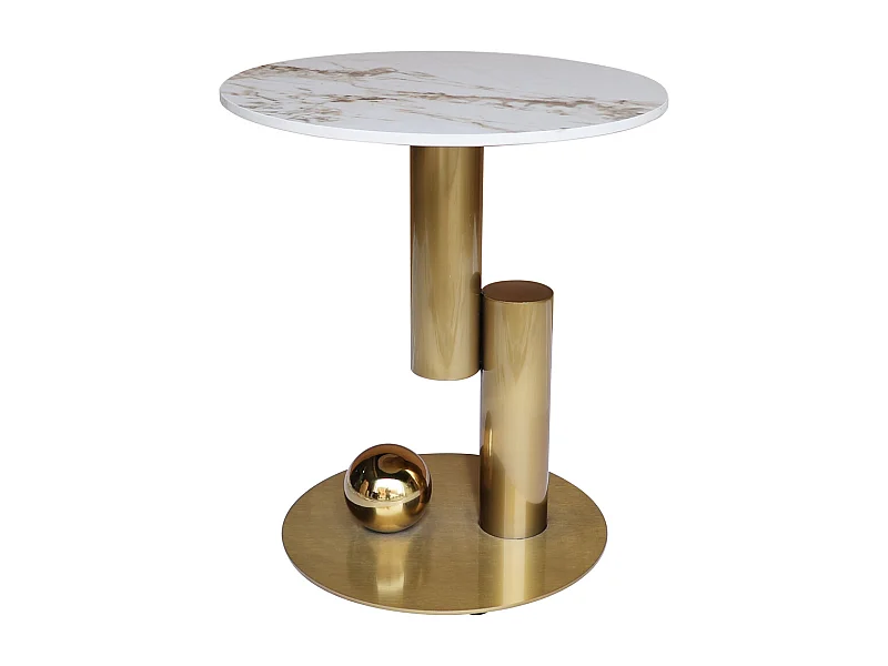 Mesa de centro 45x50x45 cm blanco dorado modig m62