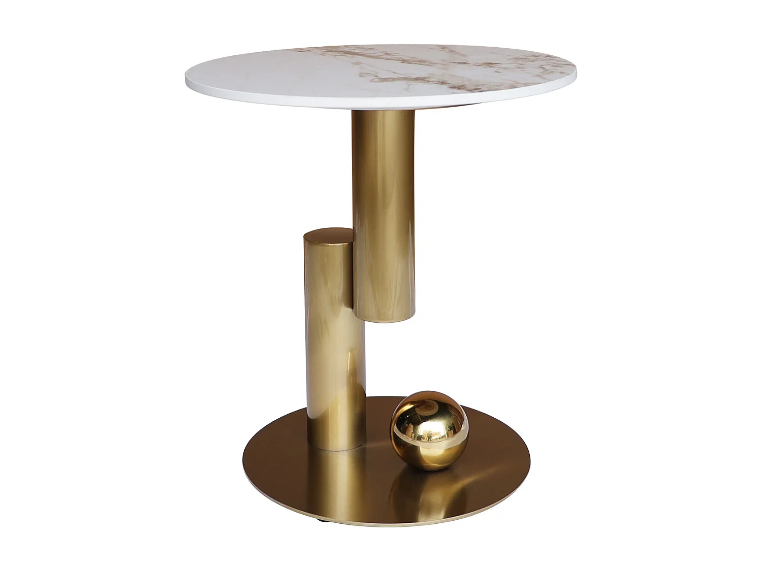 Table basse 45x50x45 cm blanc or Modig M62