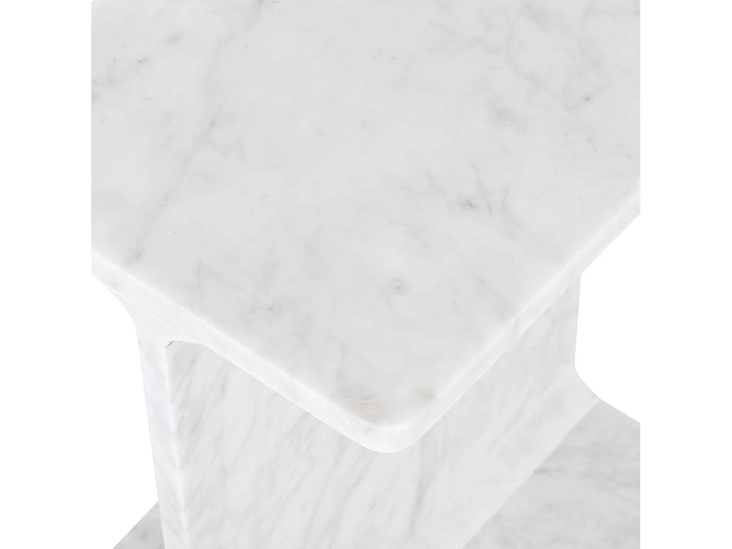 Marmorbord, Avola, 30,5 x 46 x 38 cm, vit