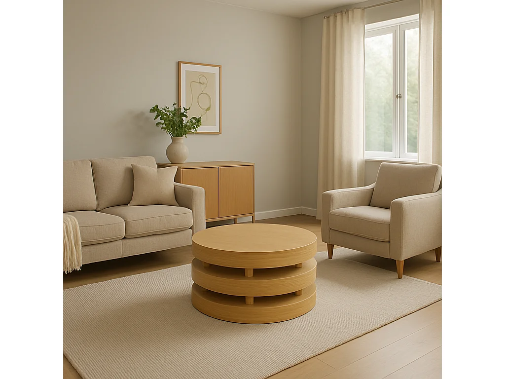 Table basse 91,5x48,5x91,5 cm Marron Avola av2370-20