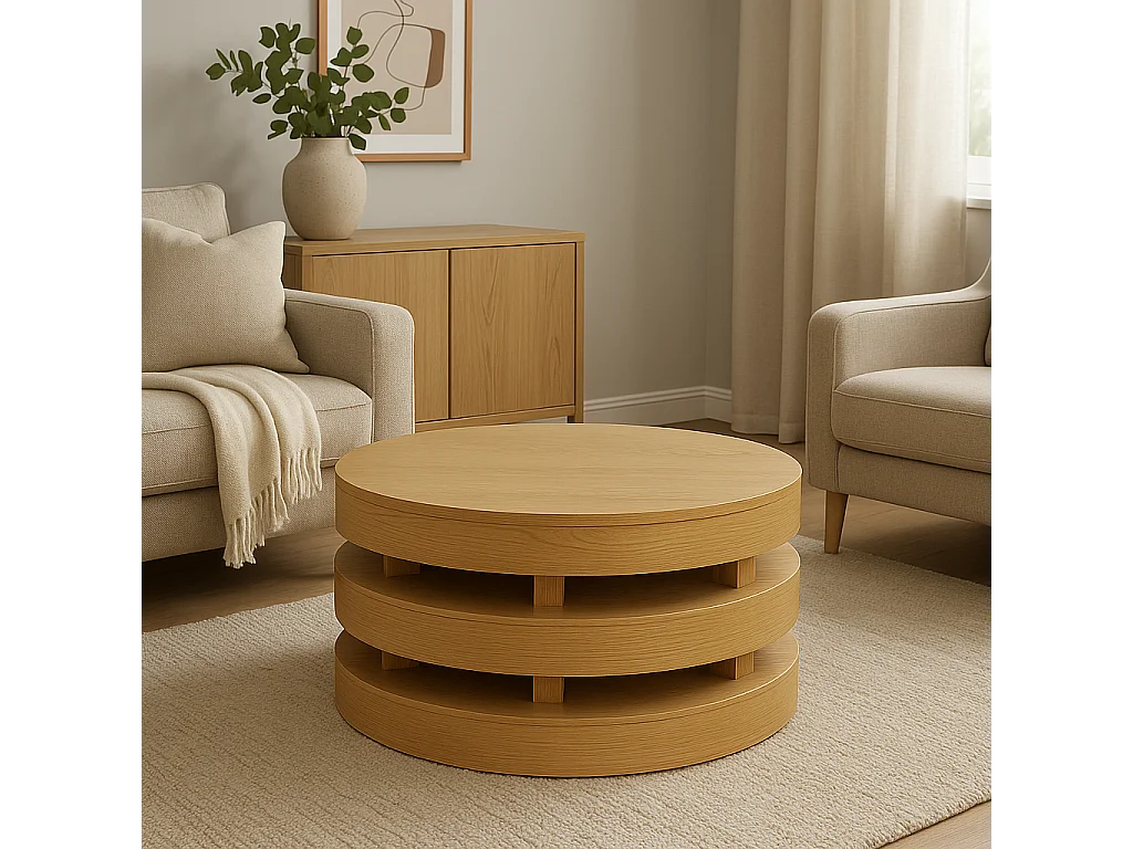 Table basse 91,5x48,5x91,5 cm Marron Avola av2370-20