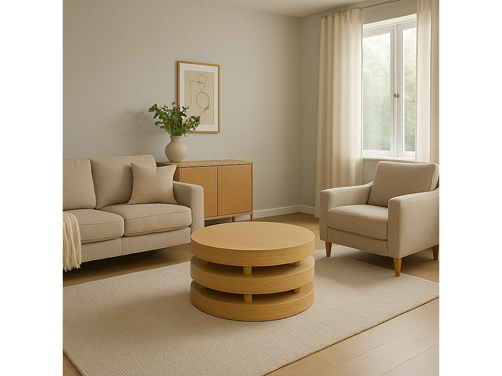 Table basse 91,5x48,5x91,5 cm Marron Avola av2370-20