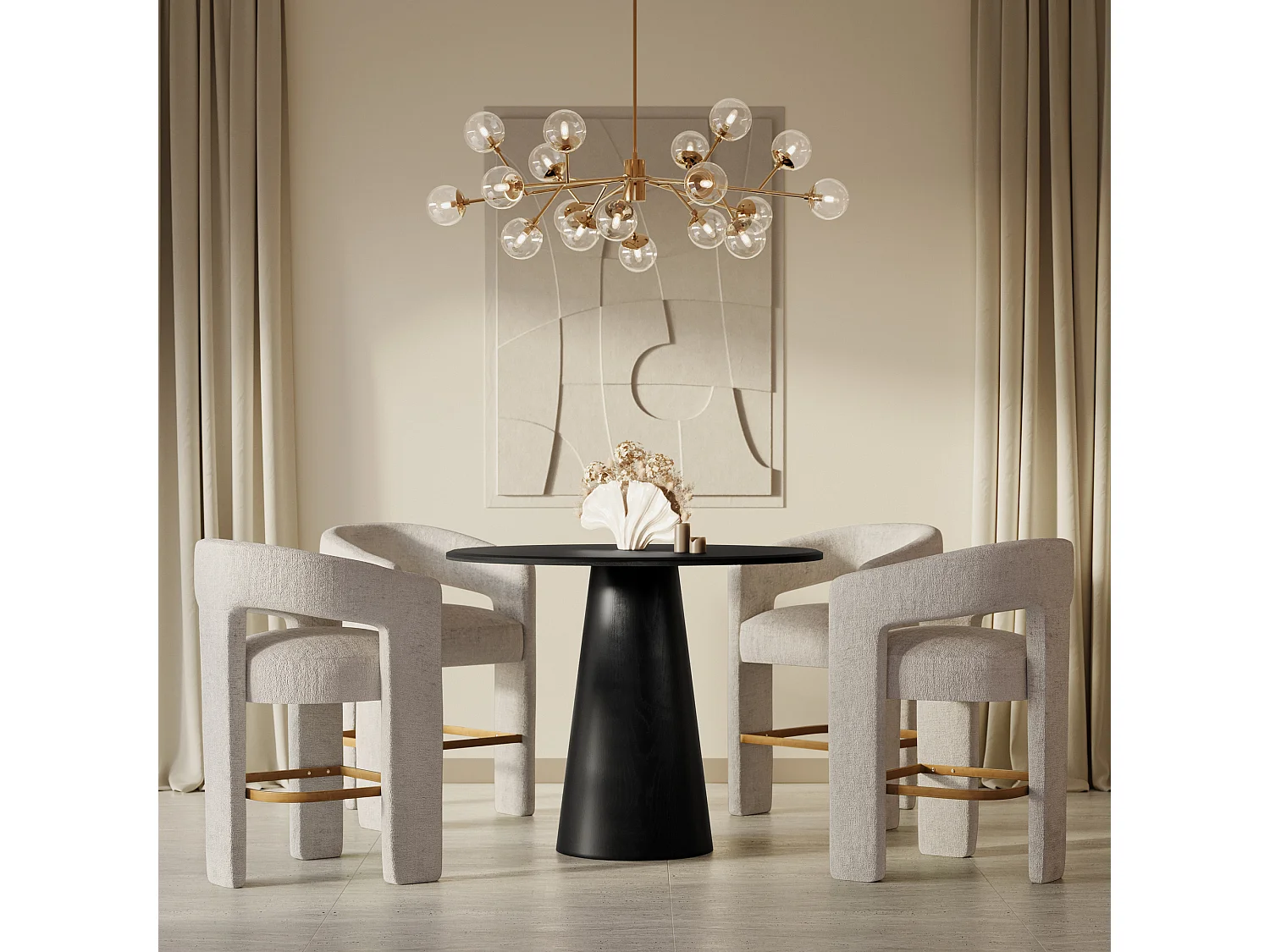 Barhocker 61x89x57 cm beige Leith LET71HN