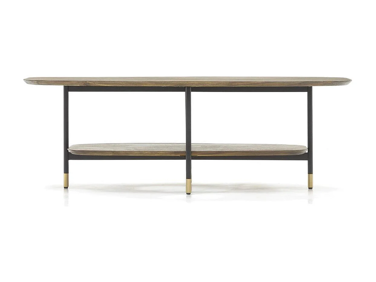 Table basse 120x40x60 cm labyrinthe marron clair