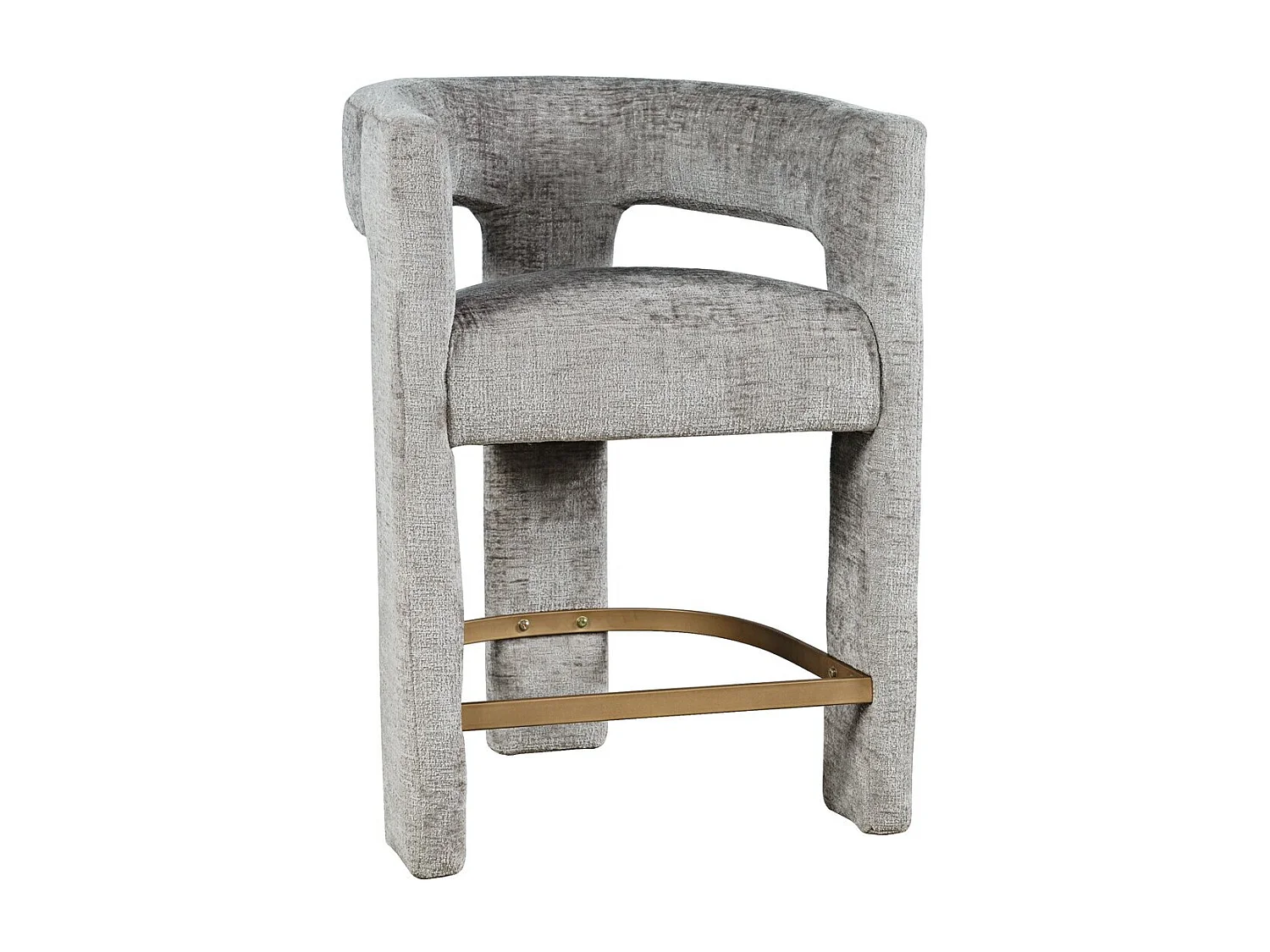 Tabouret de bar 61x89x57 cm gris argent Leith LET71HG