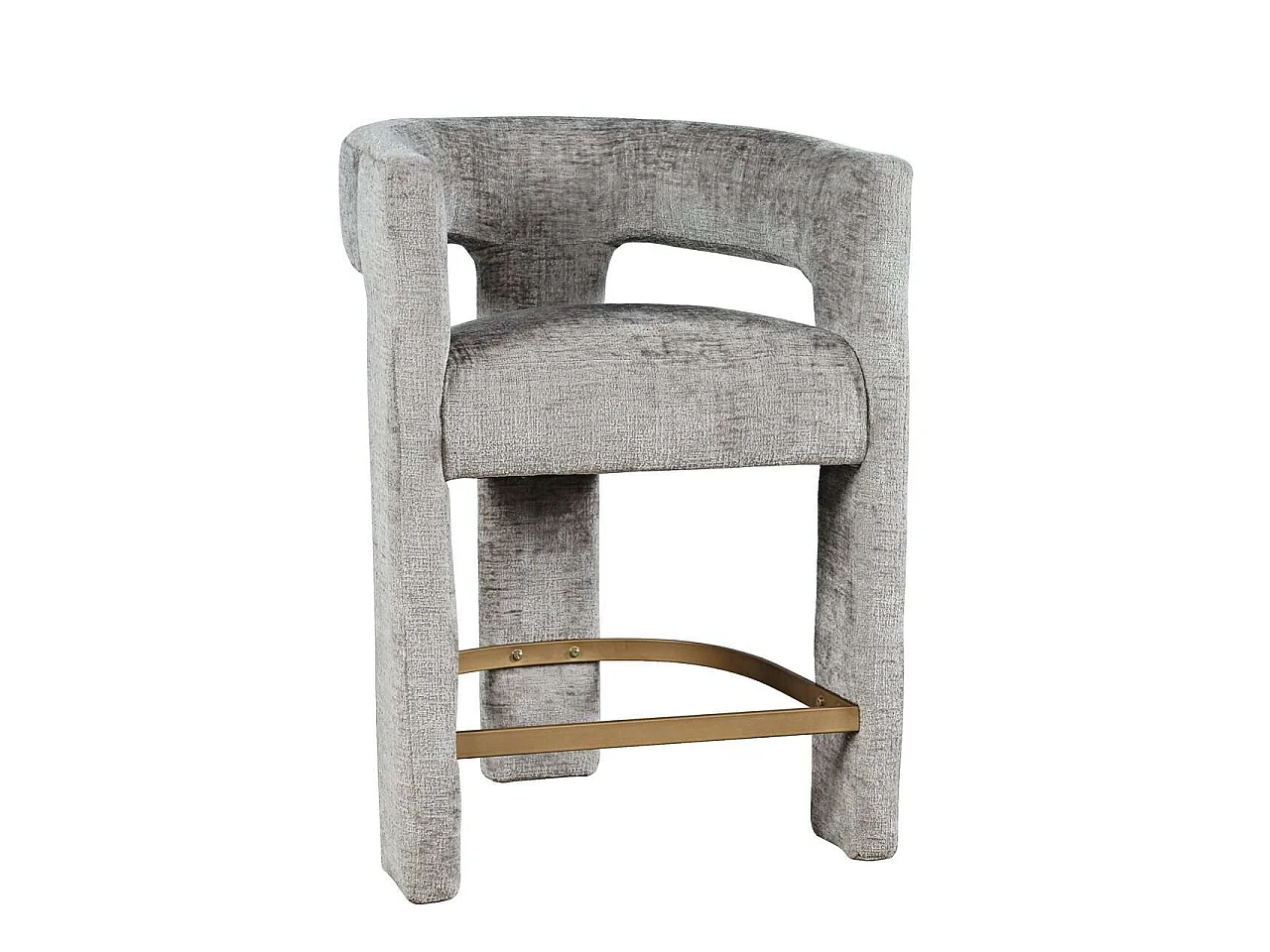 Tabouret de bar 61x89x57 cm gris argent Leith LET71HG