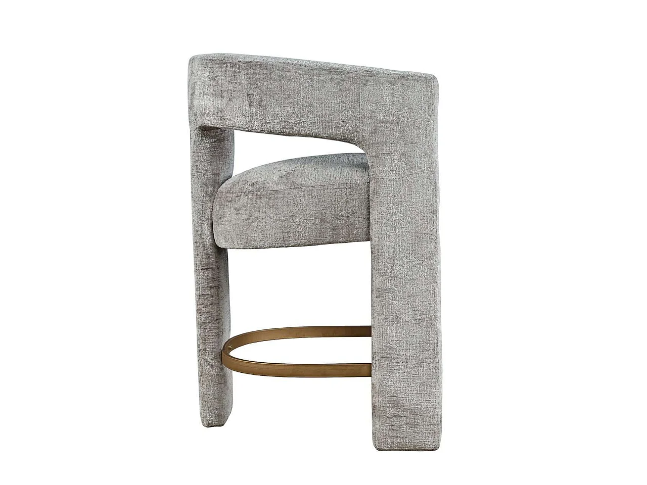 Tabouret de bar 61x89x57 cm gris argent Leith LET71HG