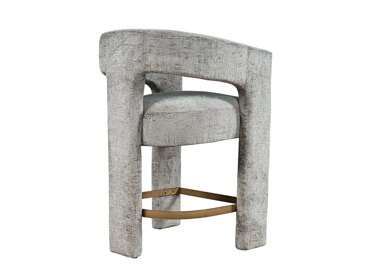 Tabouret de bar 61x89x57 cm gris argent Leith LET71HG
