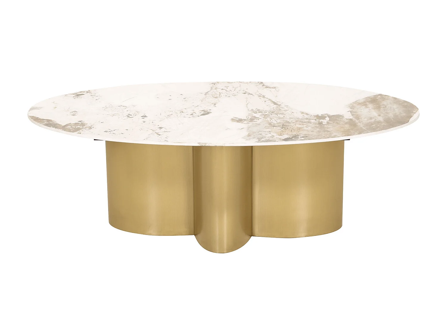 Table basse 130x42x70 cm blanc or Modig M59