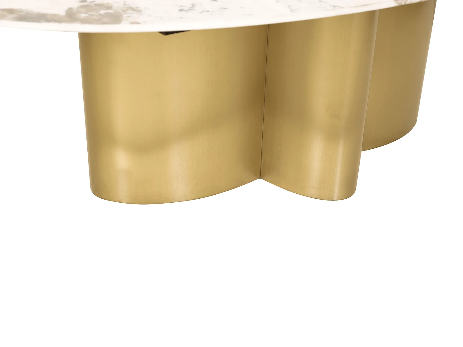 Table basse 130x42x70 cm blanc or Modig M59