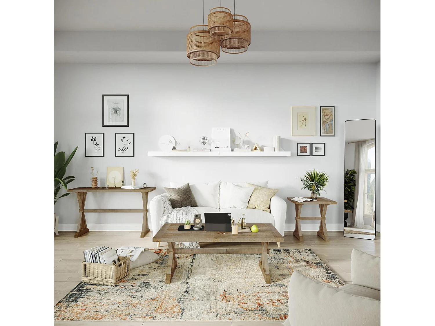 Table basse 127x47x71 cm chêne Avola av1920-1