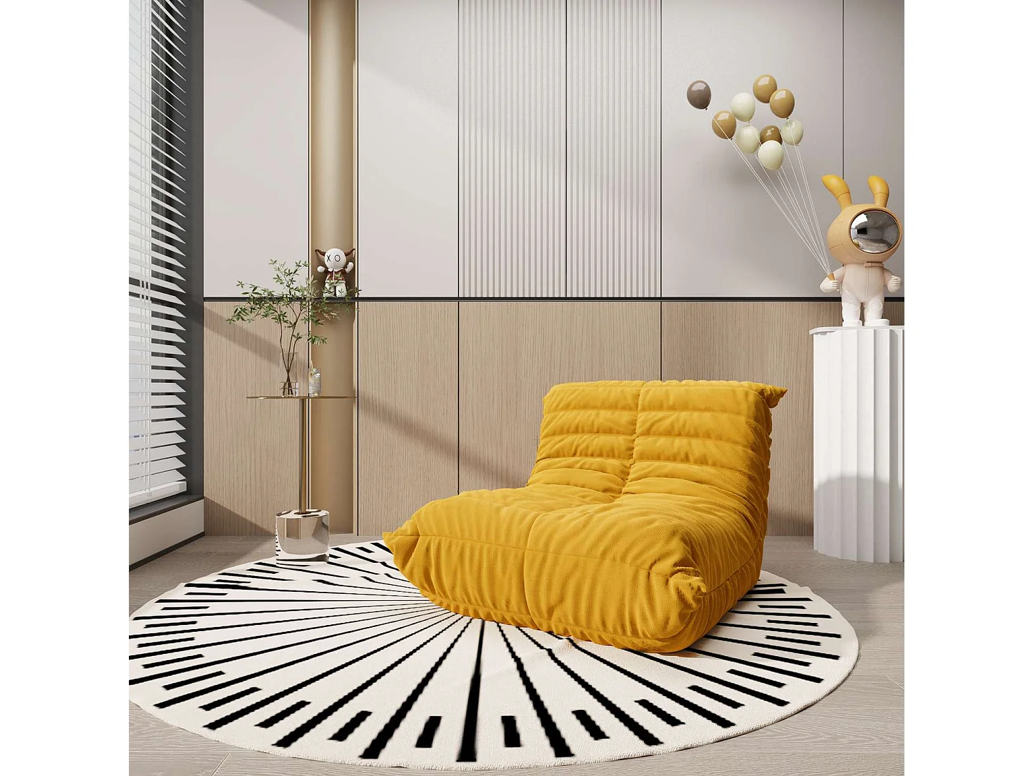 Rund sidobord, Modig, guldvit