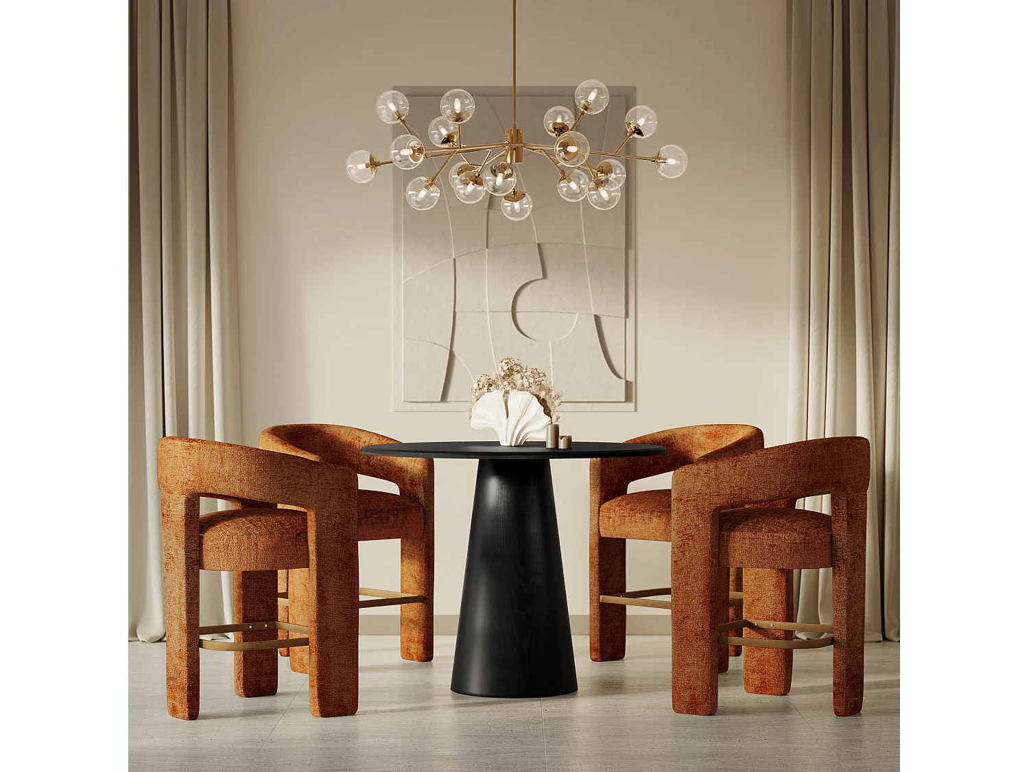 Tabouret de bar 61x89x57 cm Cannelle Leith LET71HC