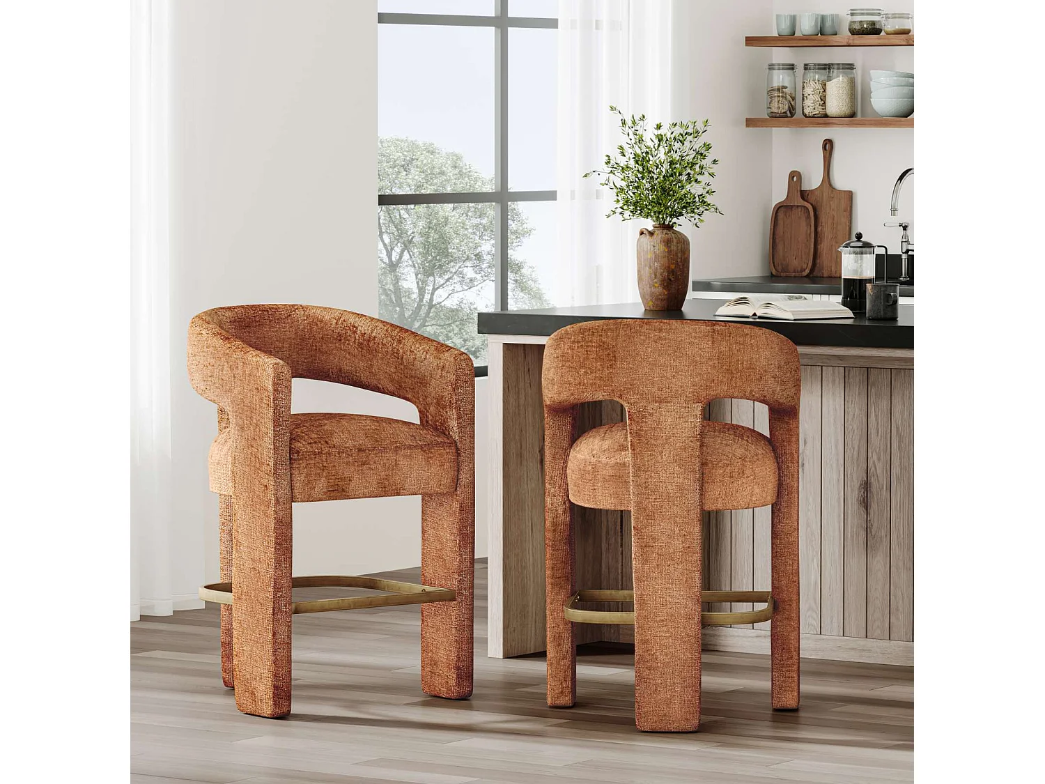 Tabouret de bar 61x89x57 cm Cannelle Leith LET71HC