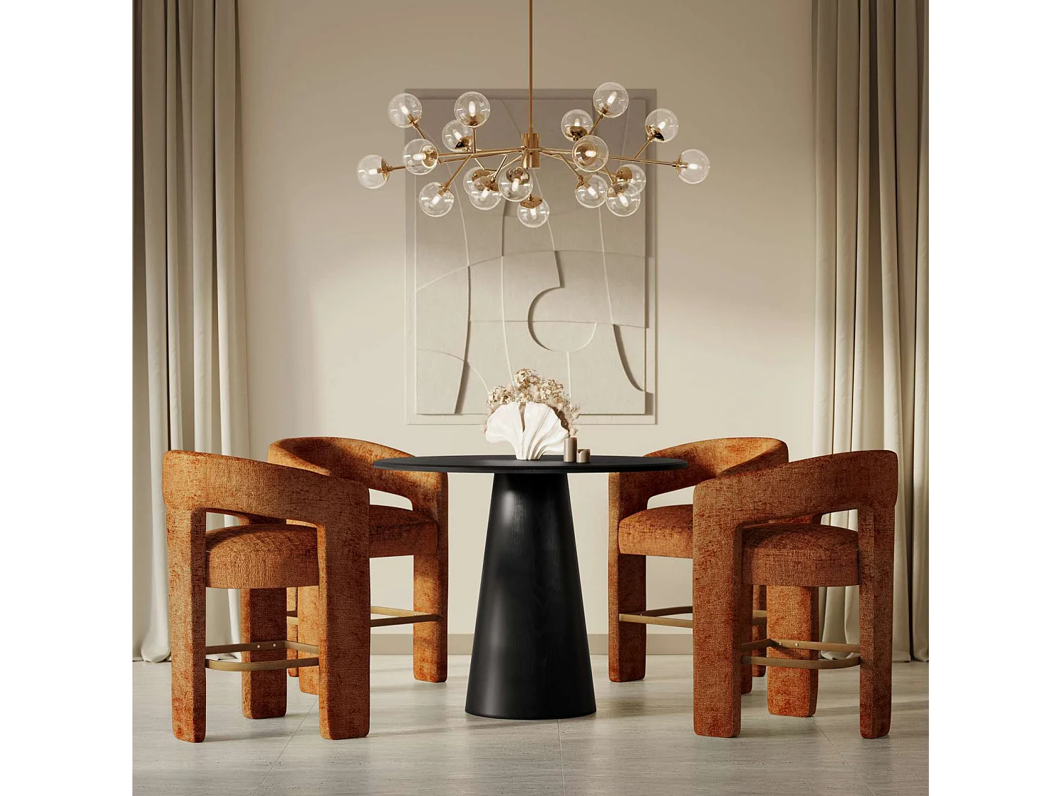 Tabouret de bar 61x89x57 cm Cannelle Leith LET71HC