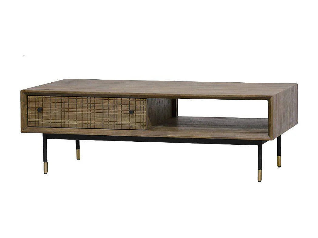 Mesa de centro 120x40x60 cm marrón laberinto mazl06-drw