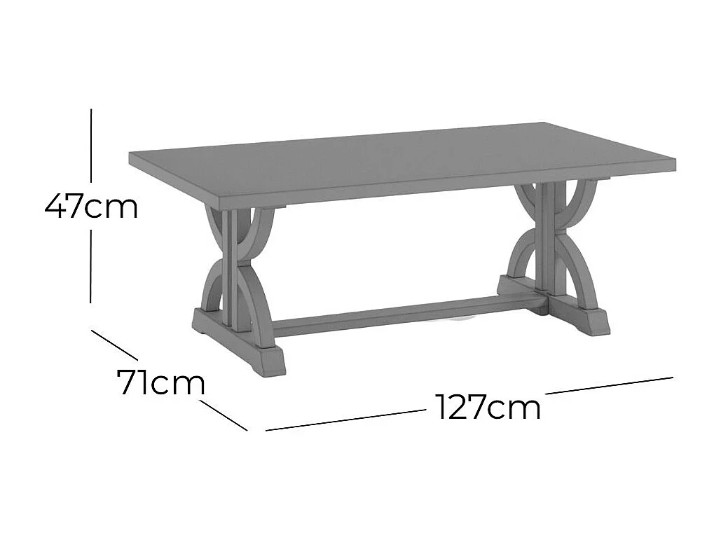 Mesa de centro 127x47x71 cm marrón Avola av1932-1