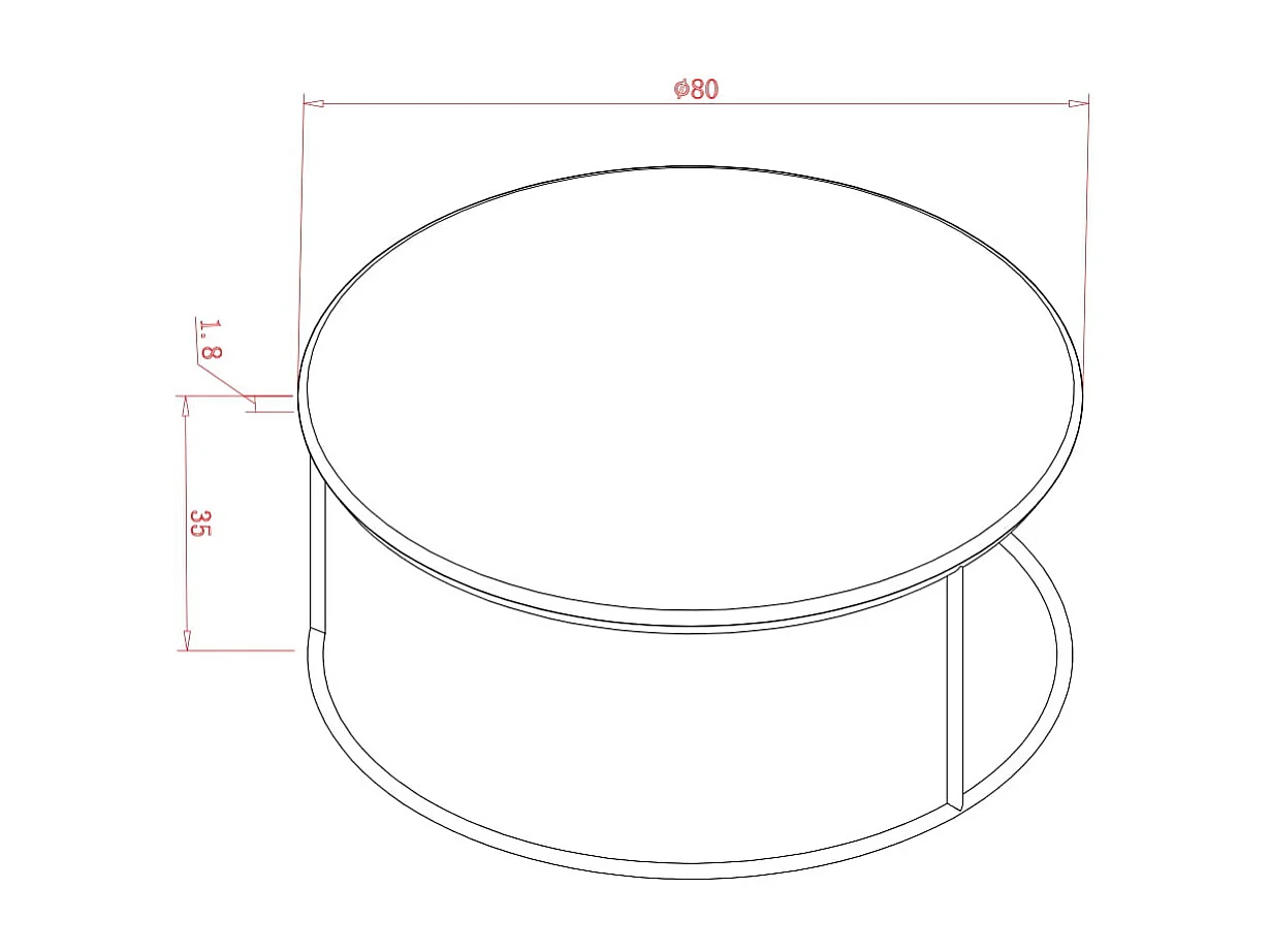 Table basse 80x35x80 cm vert Rose Hill RH07
