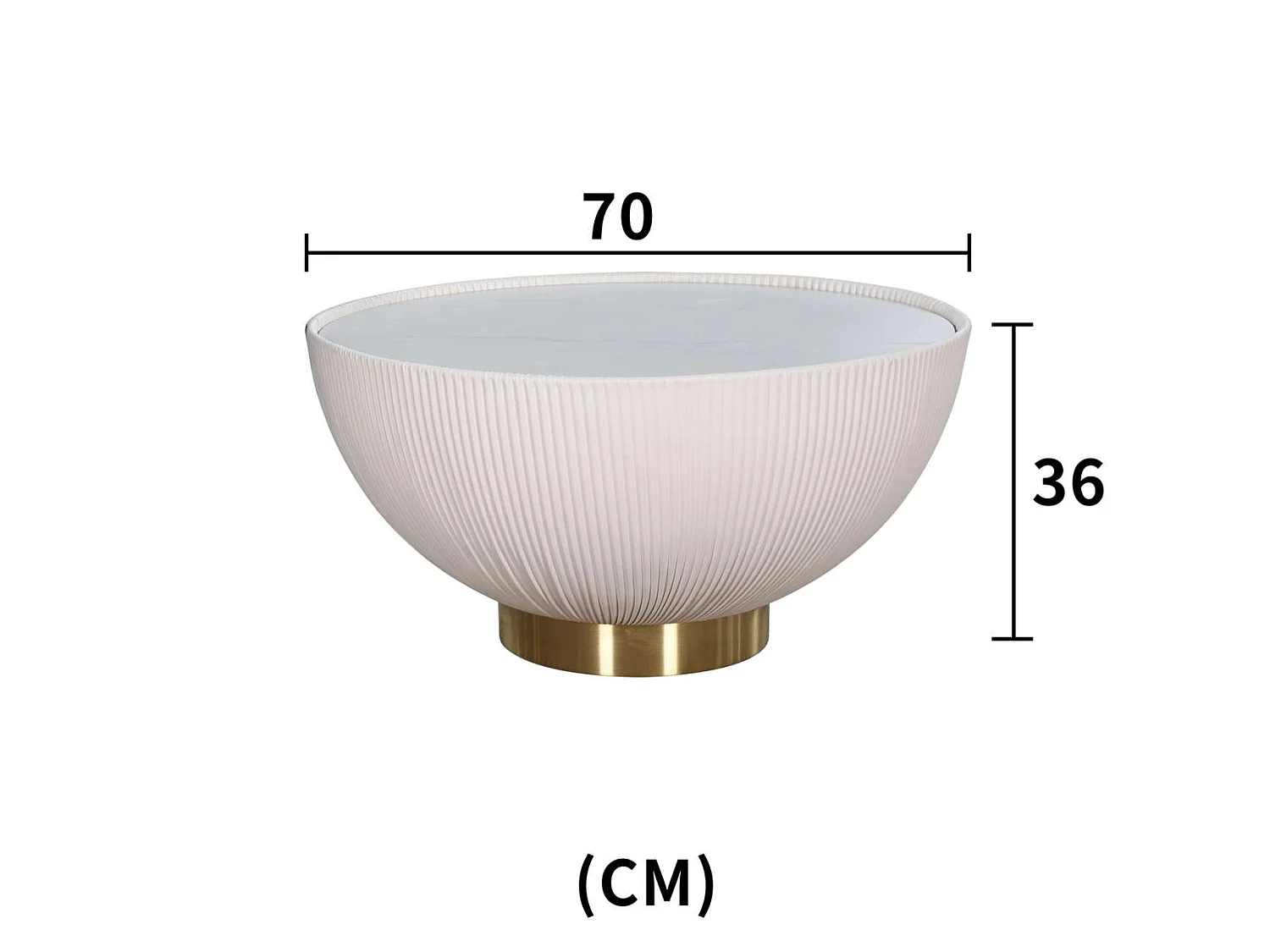 Rundt sofabord, 70 cm, Modig, hvid