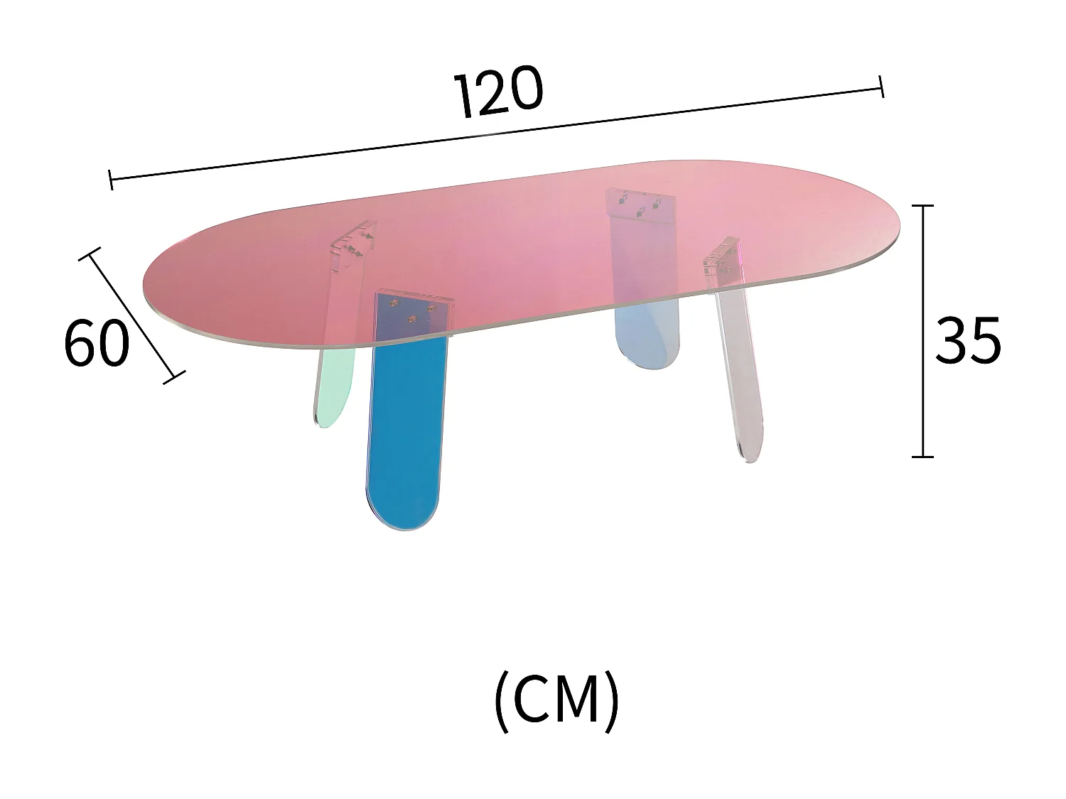 Mesa de centro 120x35x60 cm multicolor modig m75-120