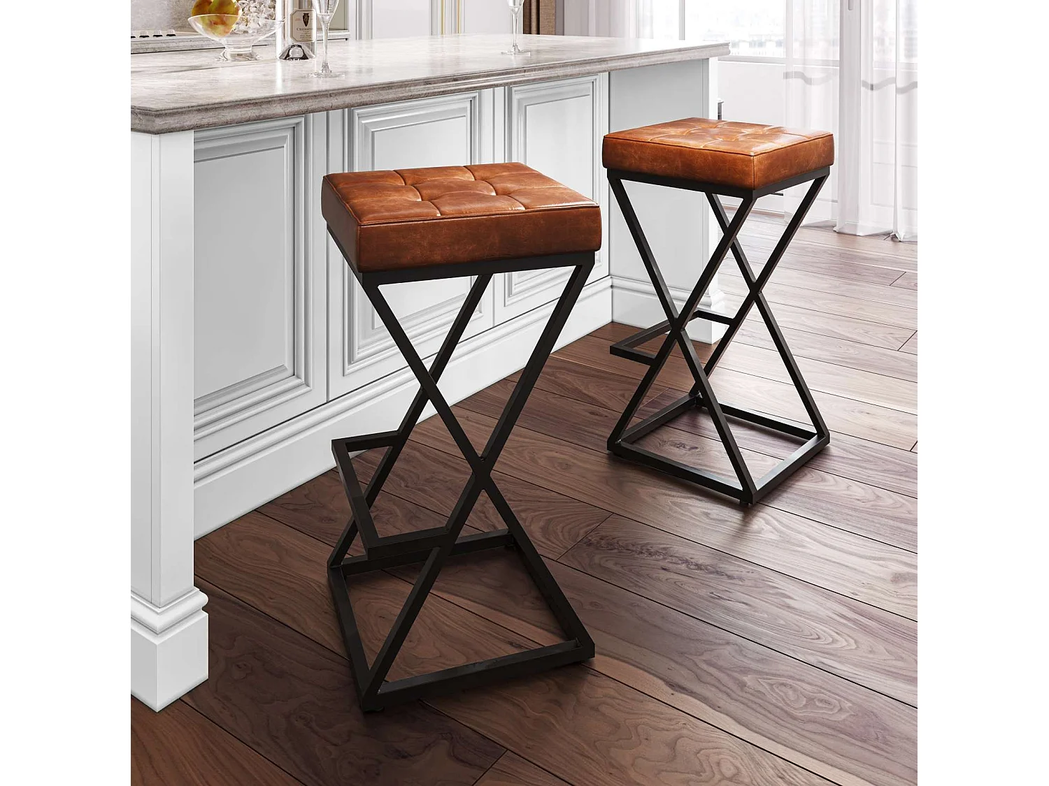 Tabouret de bar 38x74x38 cm marron Avola AV1730-192S