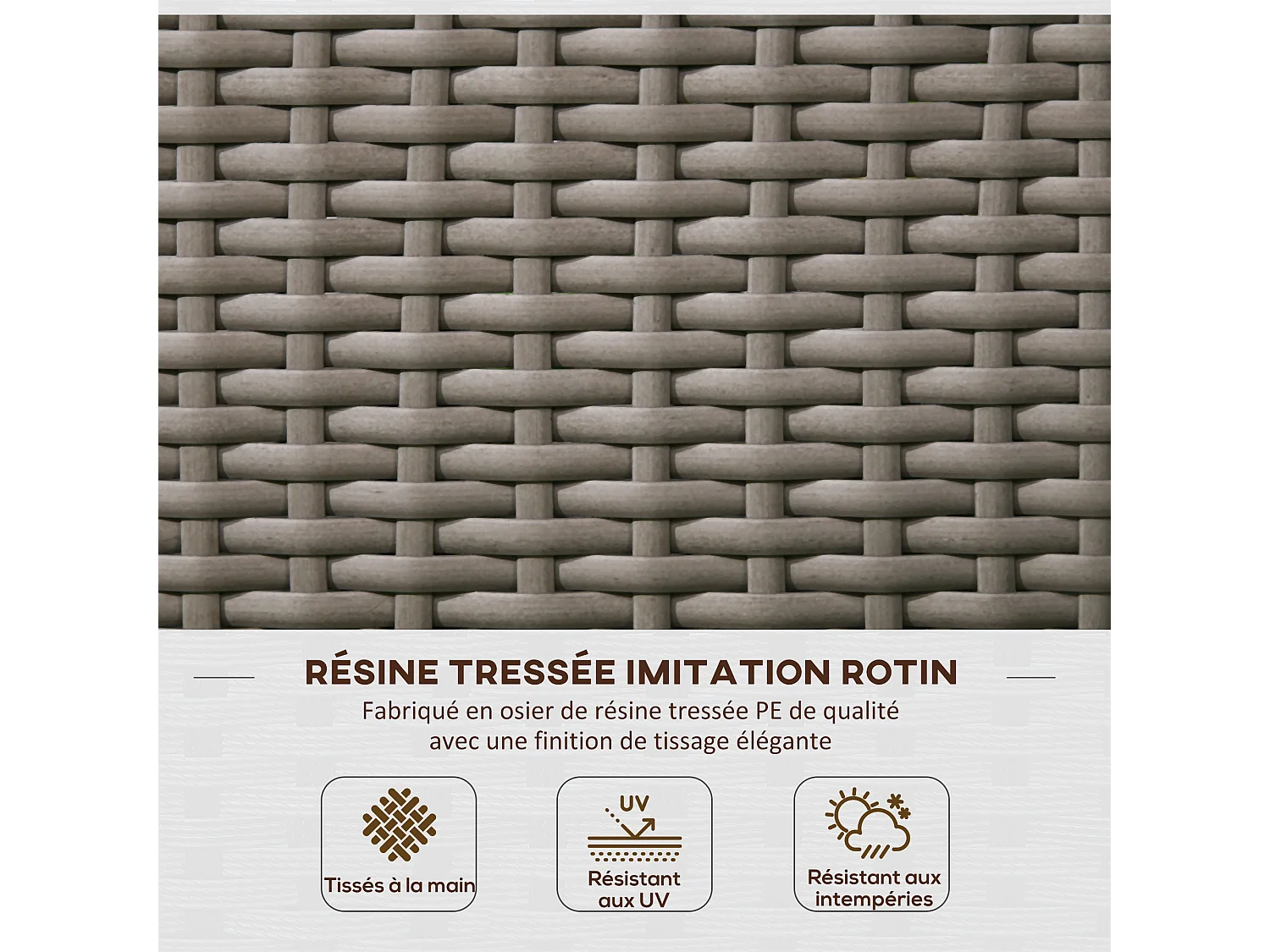 Jardinière avec treillis haut dim. 103L x 29l x 103H cm résine tressée PE aspect rotin gris