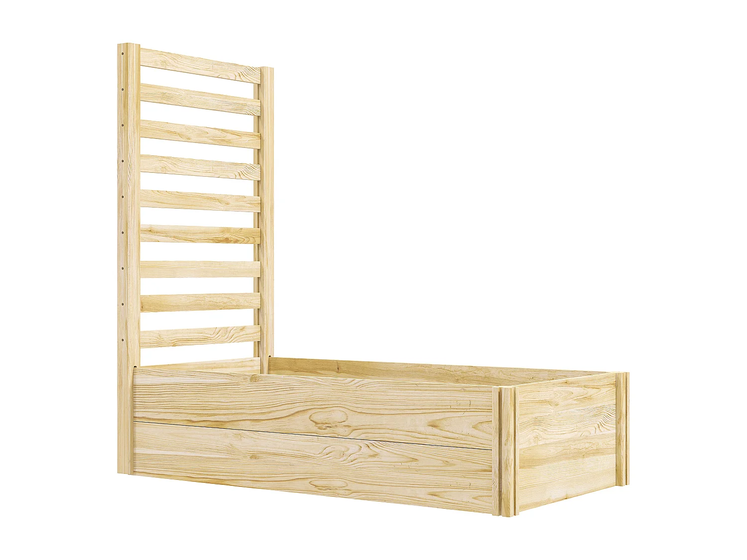 Jardinière carré potager en bois avec treillis dim. 230L x 60l x 110H cm bois sapin naturel